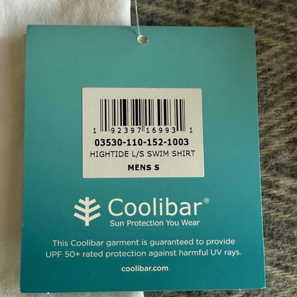 Coolibar Men’s Small sun shirt Raglan Blue and White Long Sleeve - Picture 2 of 3